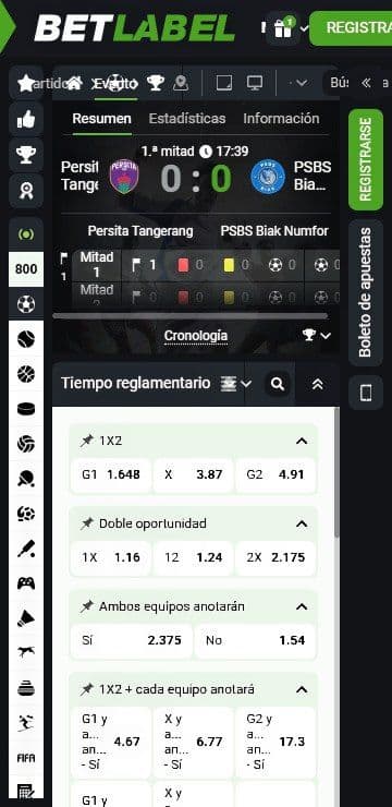 Apuestas en vivo de betlabel mobile