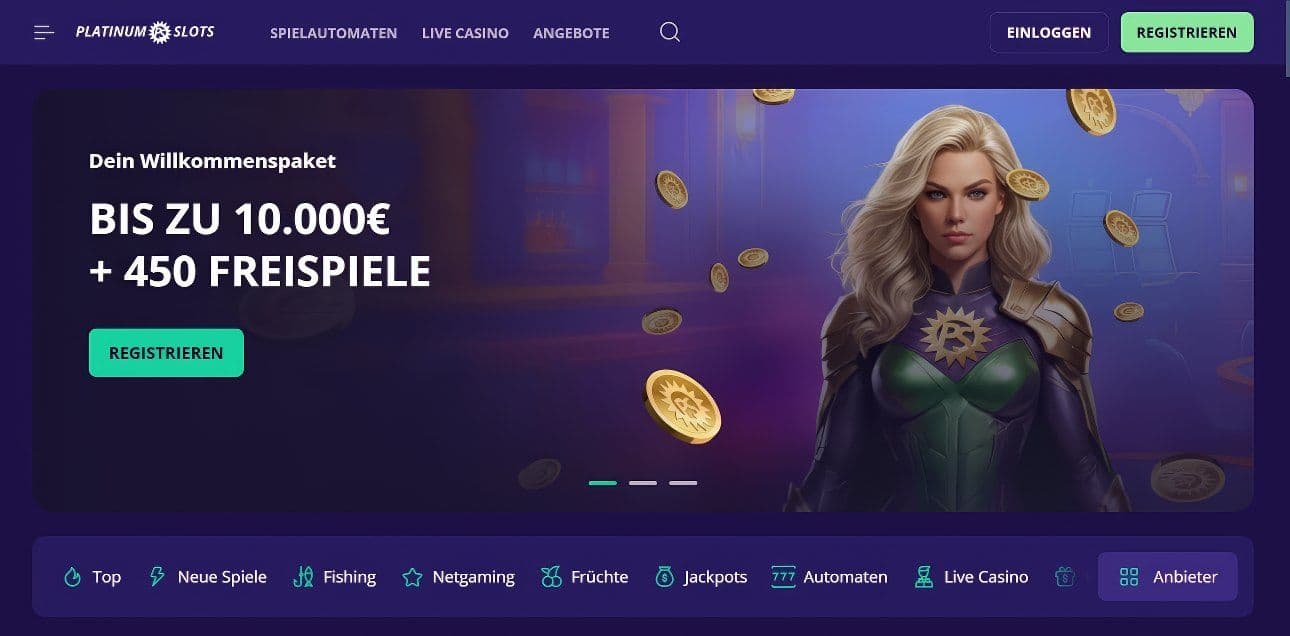 Platinumslots Homepage