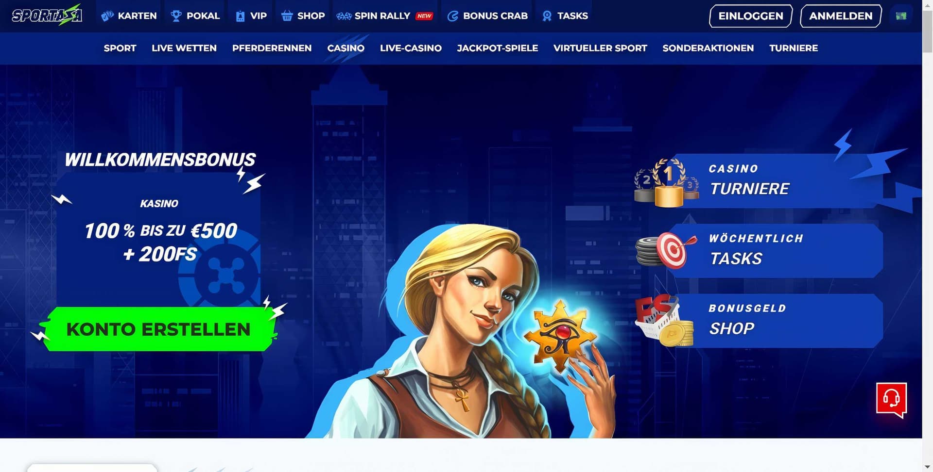 sportaza homepage desktop