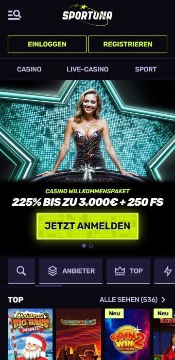 sportuna homepage mobile