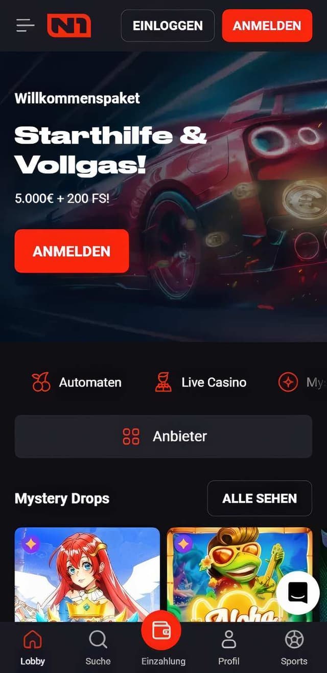 N1Bet Homepage Mobile