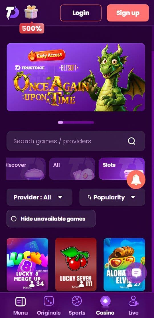 TrustDice Mobile Slots