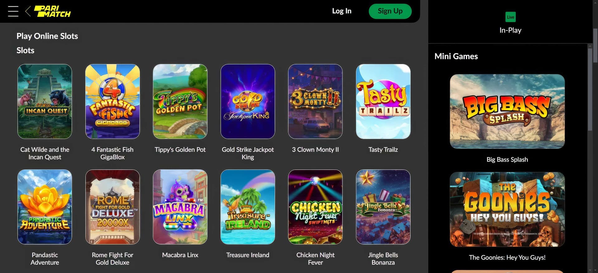 parimatch slots desktop