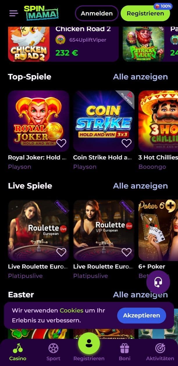 spinmama spielautomaten mobile