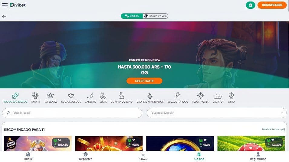 Homepage de Ivibet.