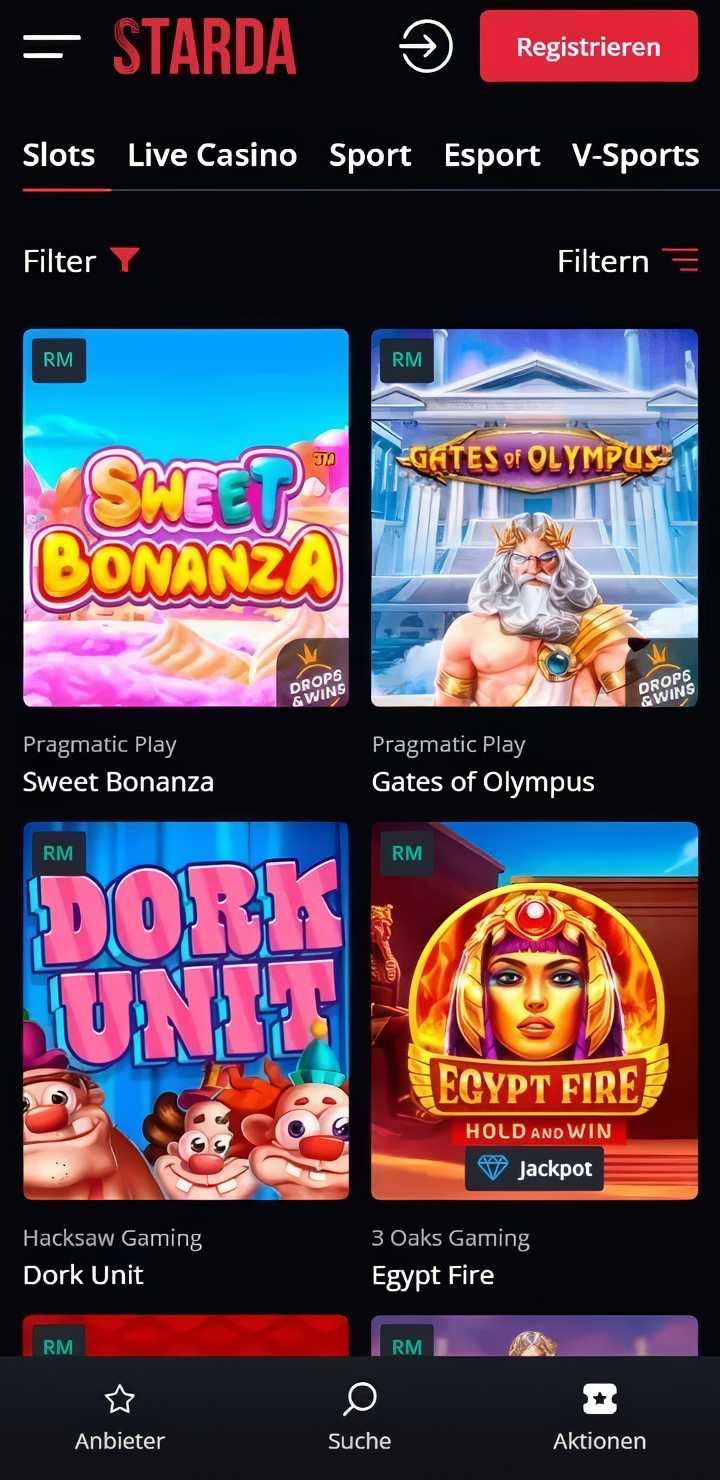 Starda Casino Mobile App Screenshot