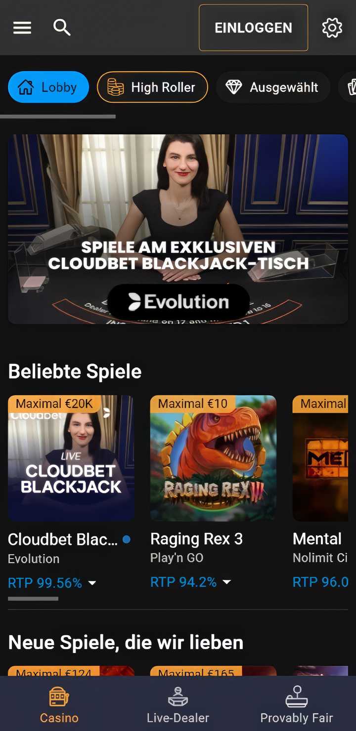 cloudbet homepage mobile