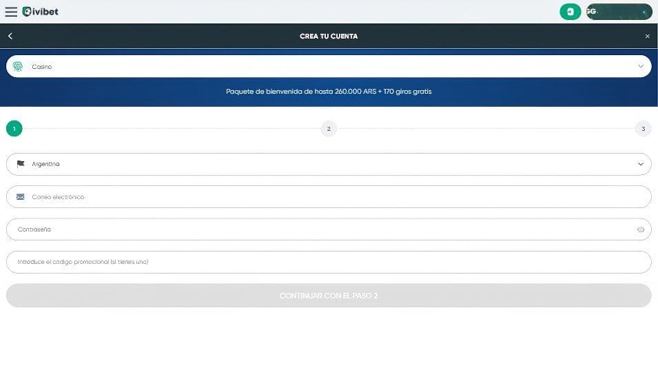 Registro en Ivibet.