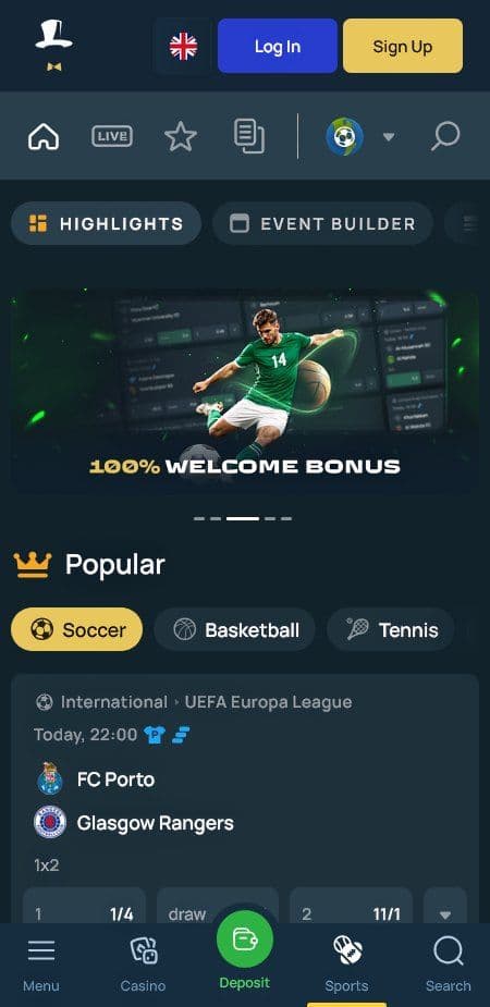 FortuneJack Sportsbook Mobile