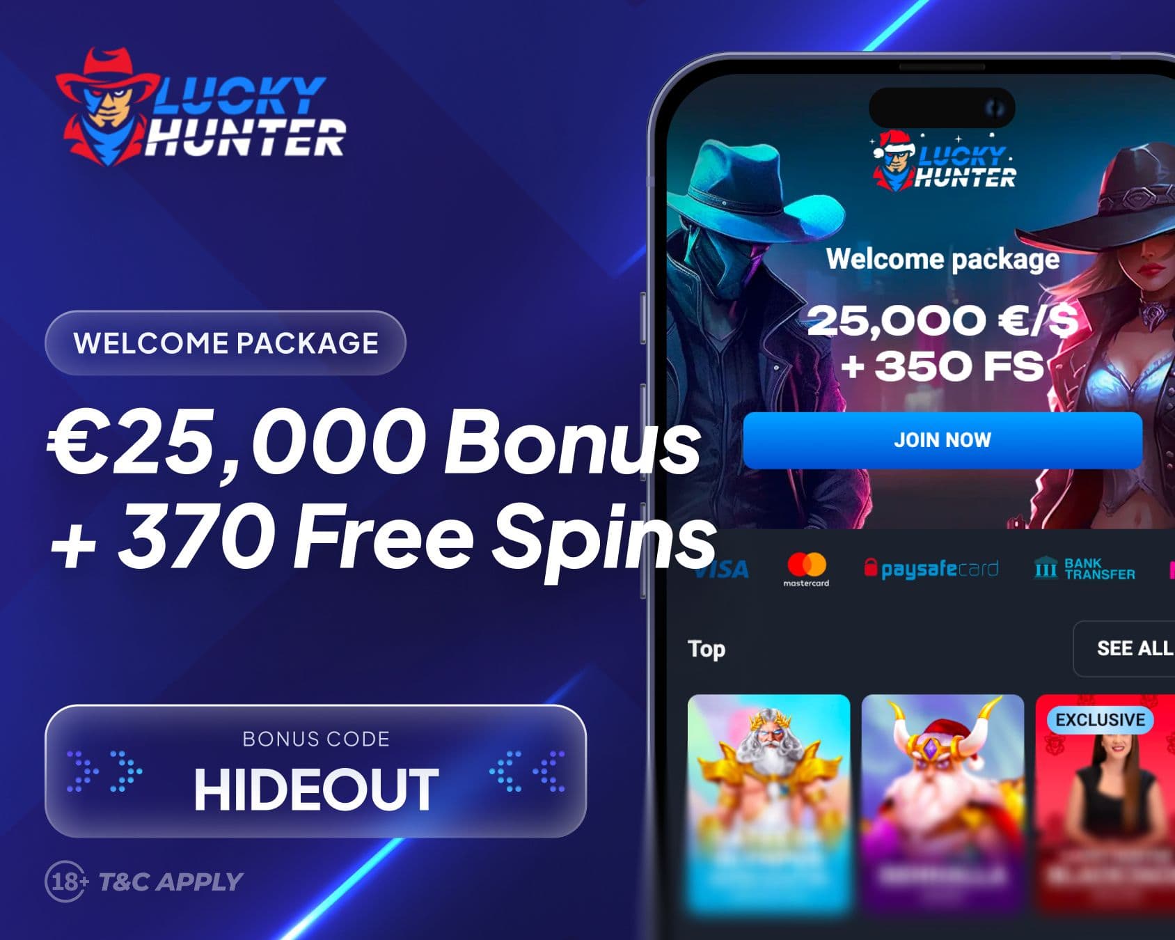 lucky hunter casino welcome offer