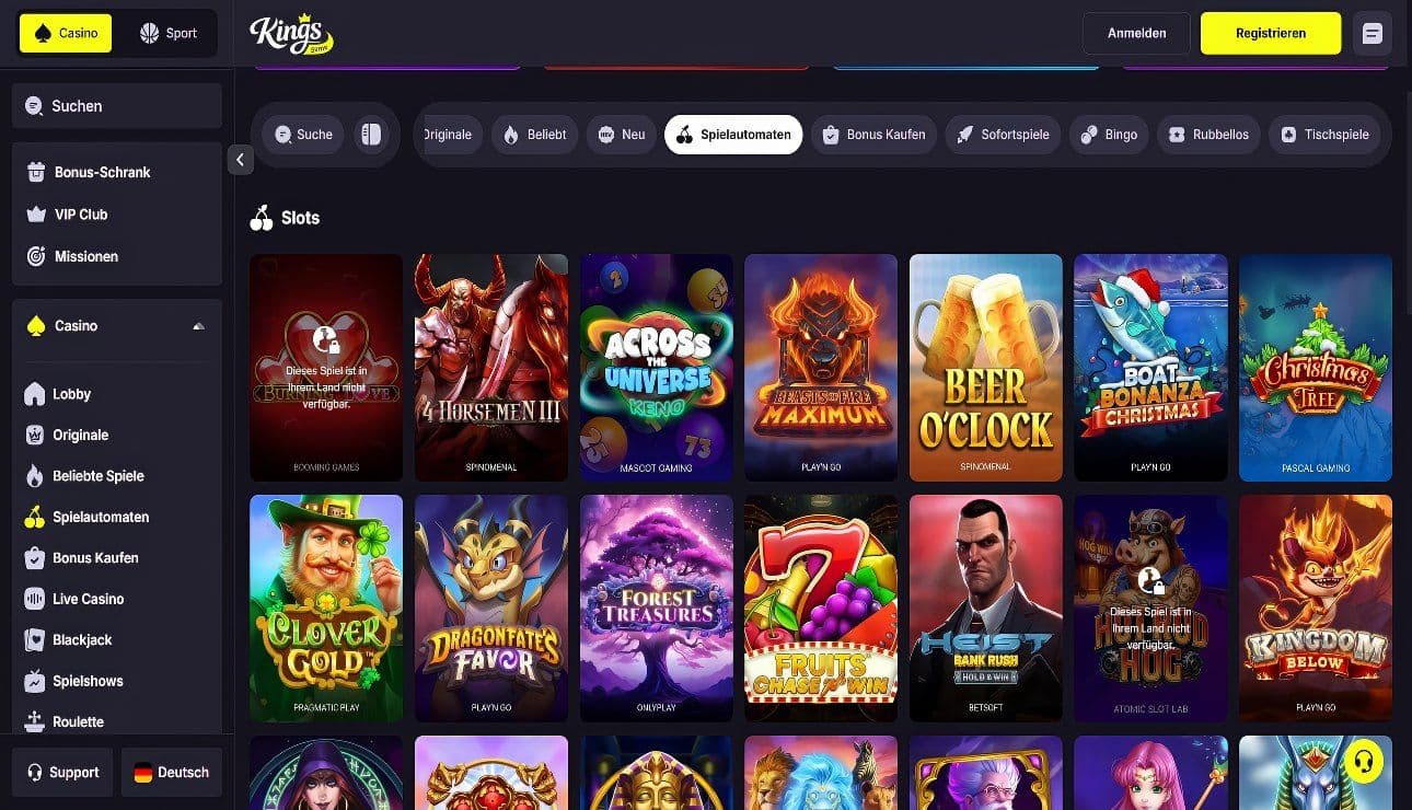 Kings Game slots desktop