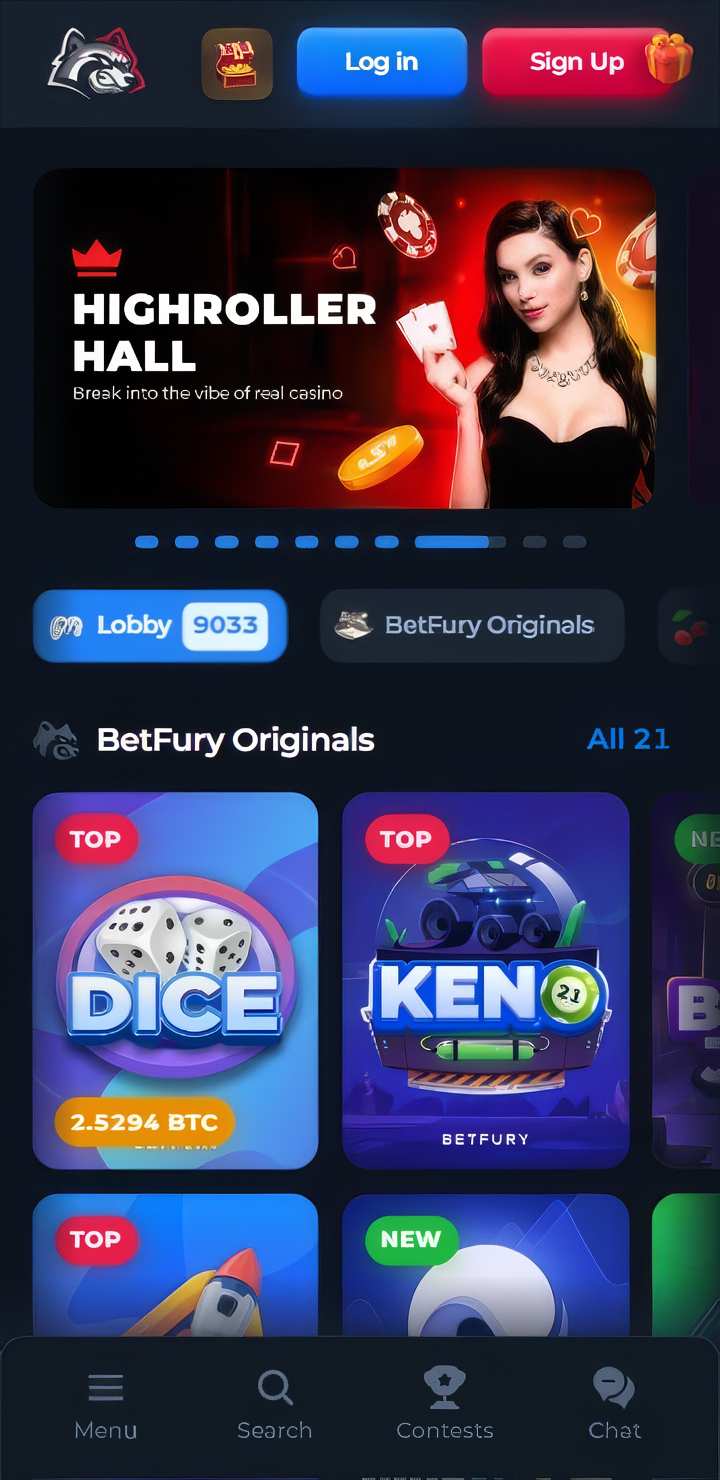 betfury homepage mobile