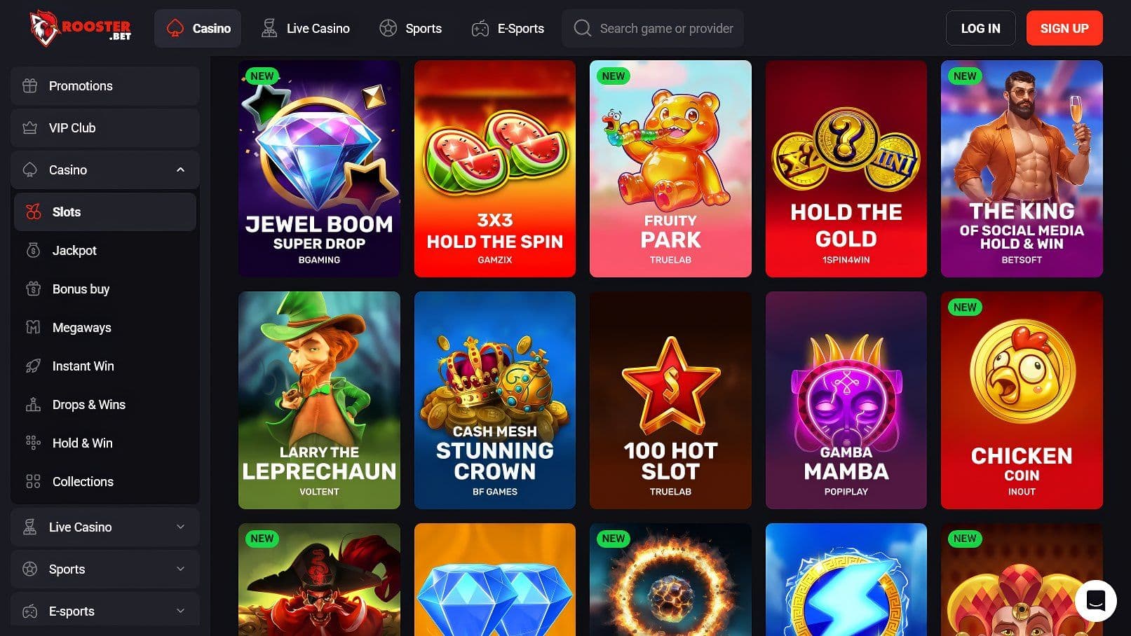 Rooster Bet Casino Slots