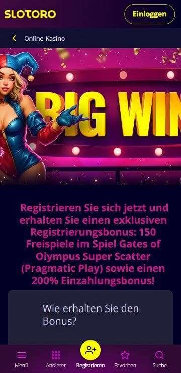 slotoro mobile desktop