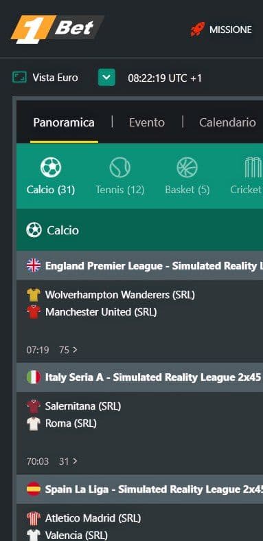 1bet Scommesse Sportive Live Mobile