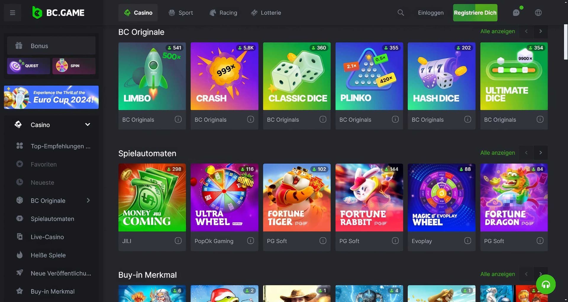 BC.game Slots Desktop