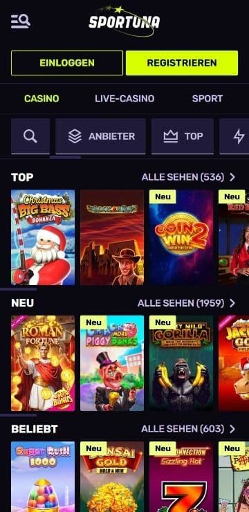 sportuna spielautomaten mobile