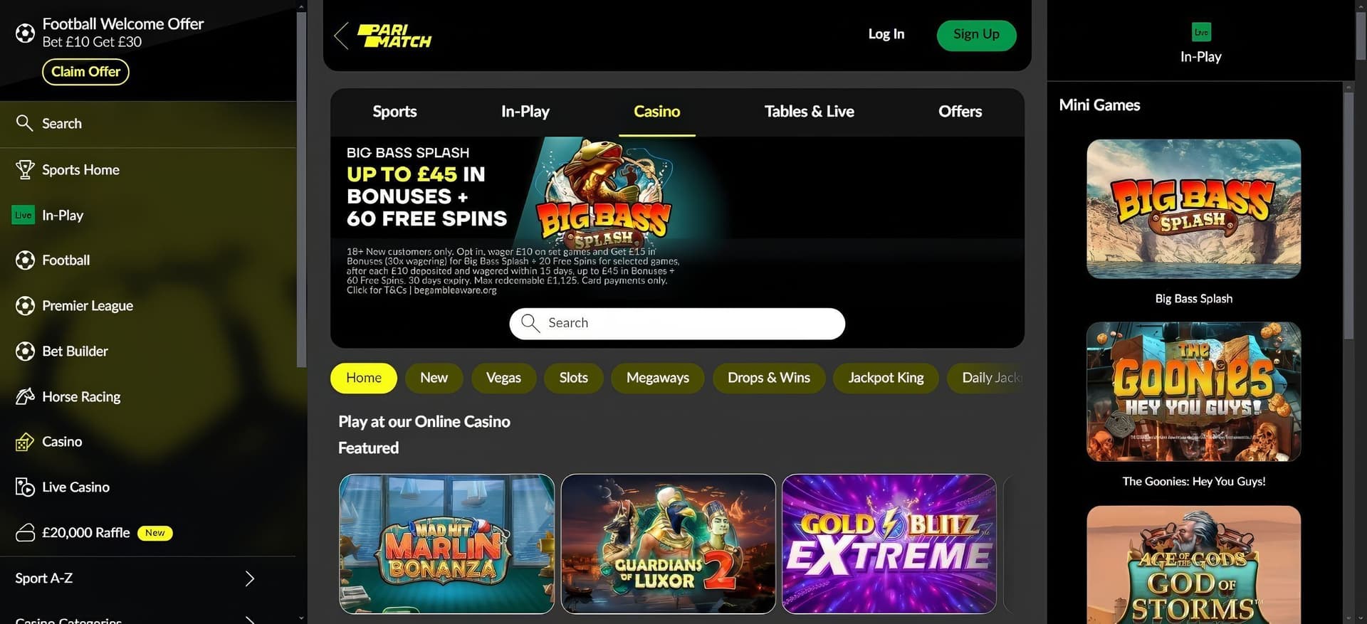 parimatch homepage desktop