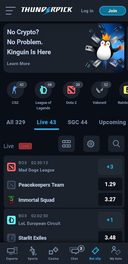 Thunderpick Esports Mobile