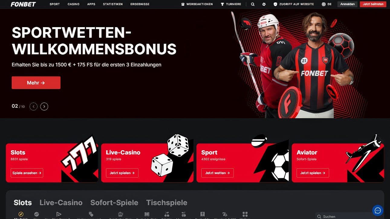 Fonbet Homepage Desktop