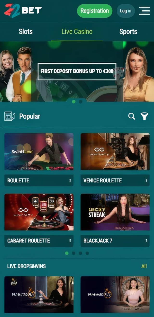 22bet homepage mobile