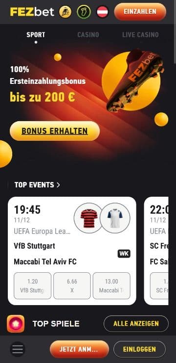 fezbet homepage mobile