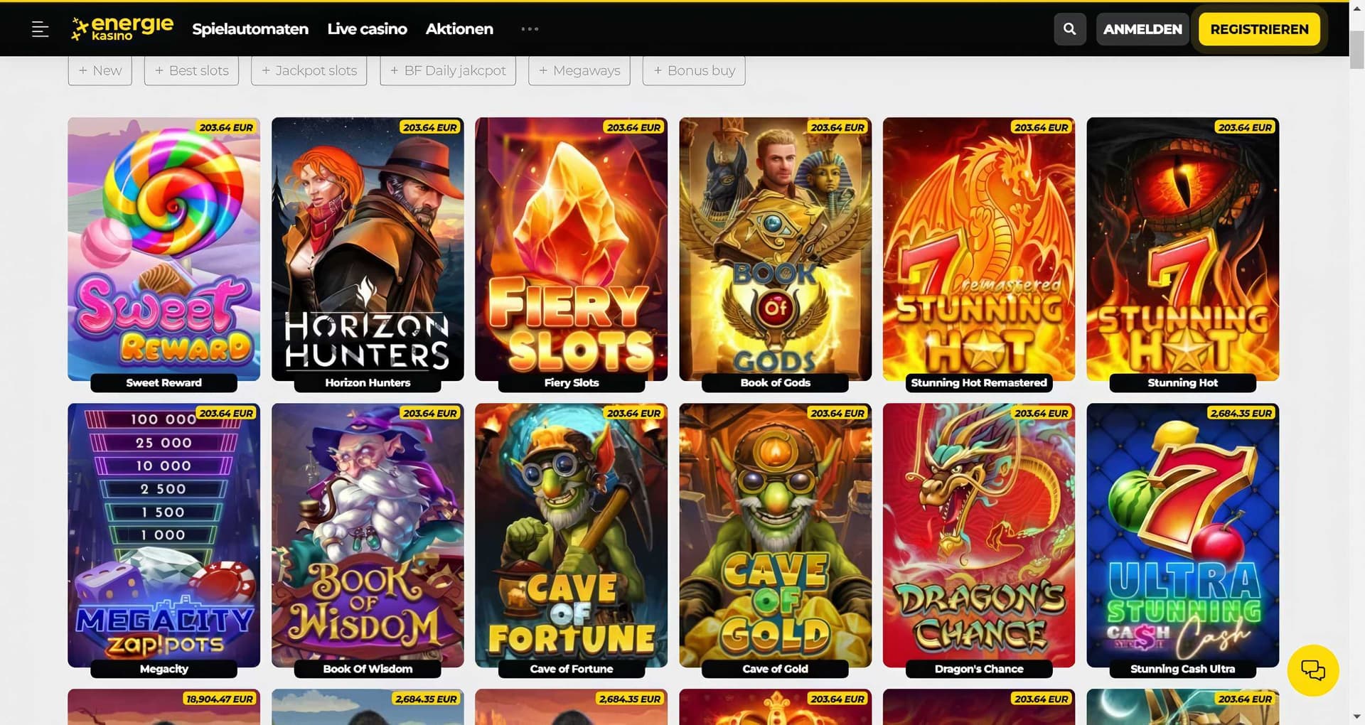 energiekasino slots desktop