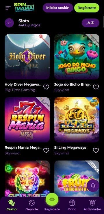 Tragamonedas de spinmama mobile