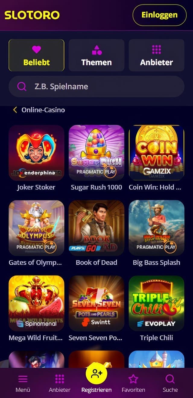 slotoro spielautomaten mobile