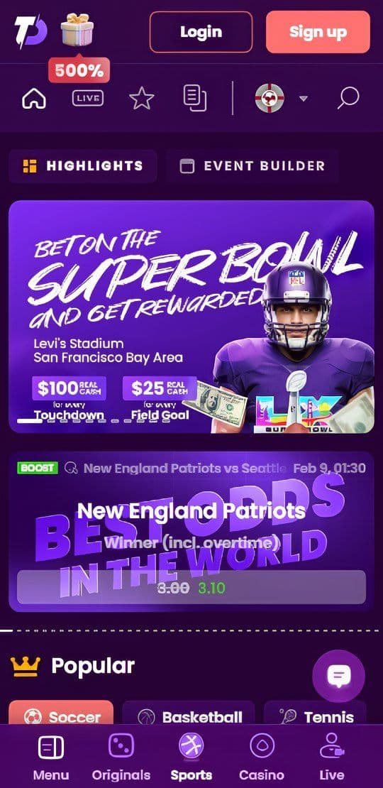 TrustDice Mobile Sportsbook