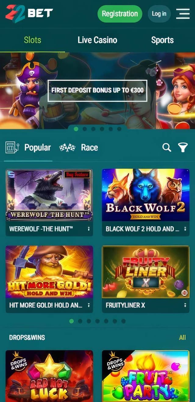 22bet slots mobile