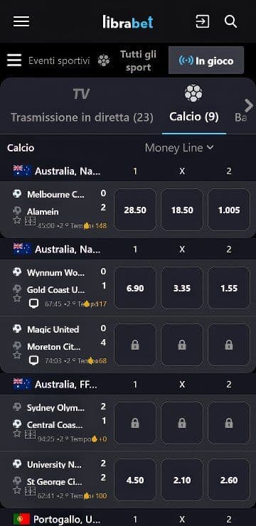 LibraBet Scommesse Sportive Live Mobile