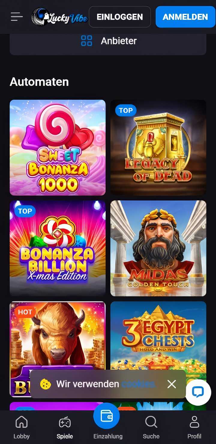 LuckyVibe Spielautomaten Mobile