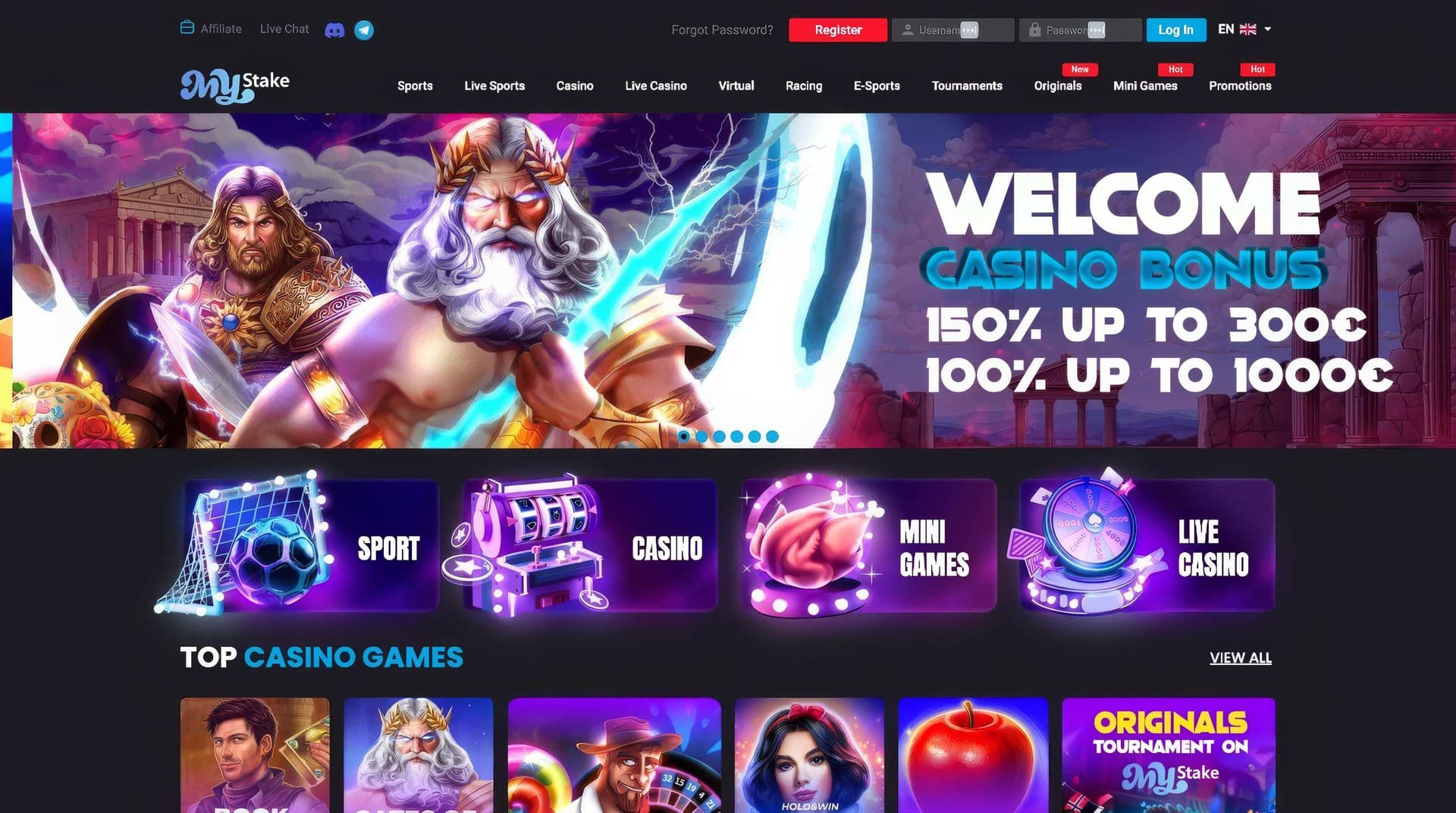 mystake homepage desktop