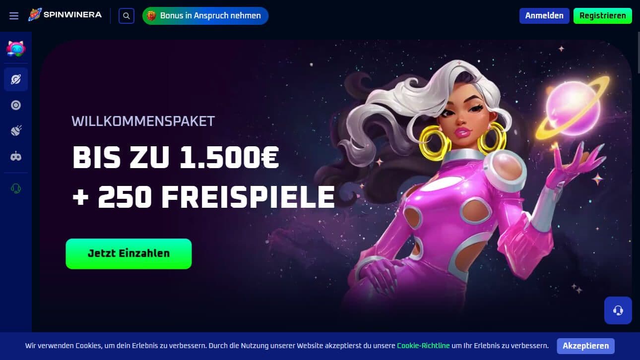 Spinwinera Startseite Desktop