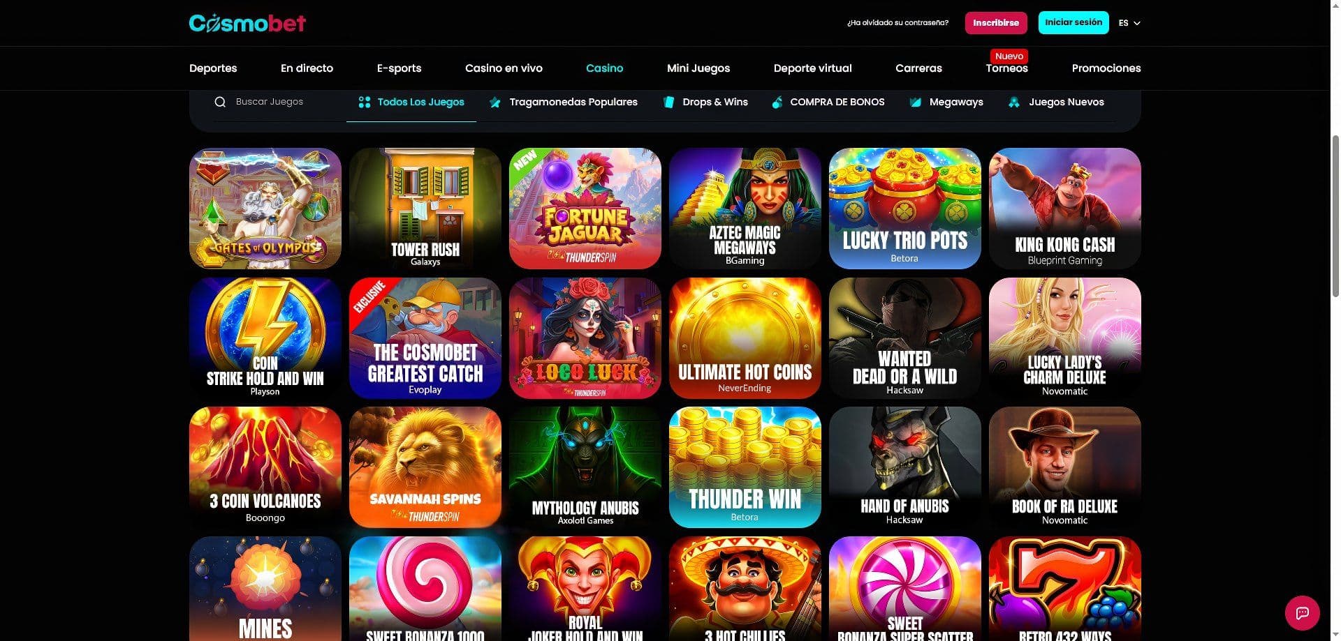 Slots en Cosmobet.