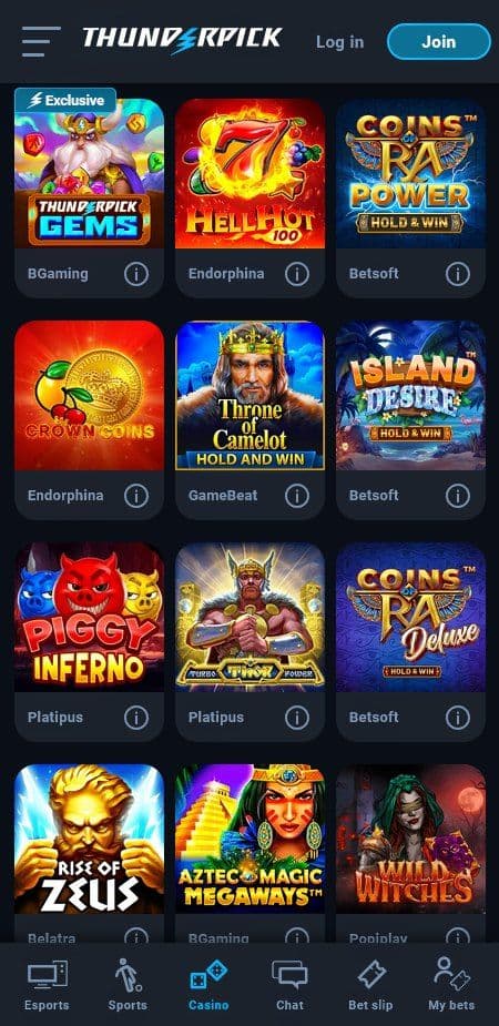Thunderpick Casino Mobile Slots