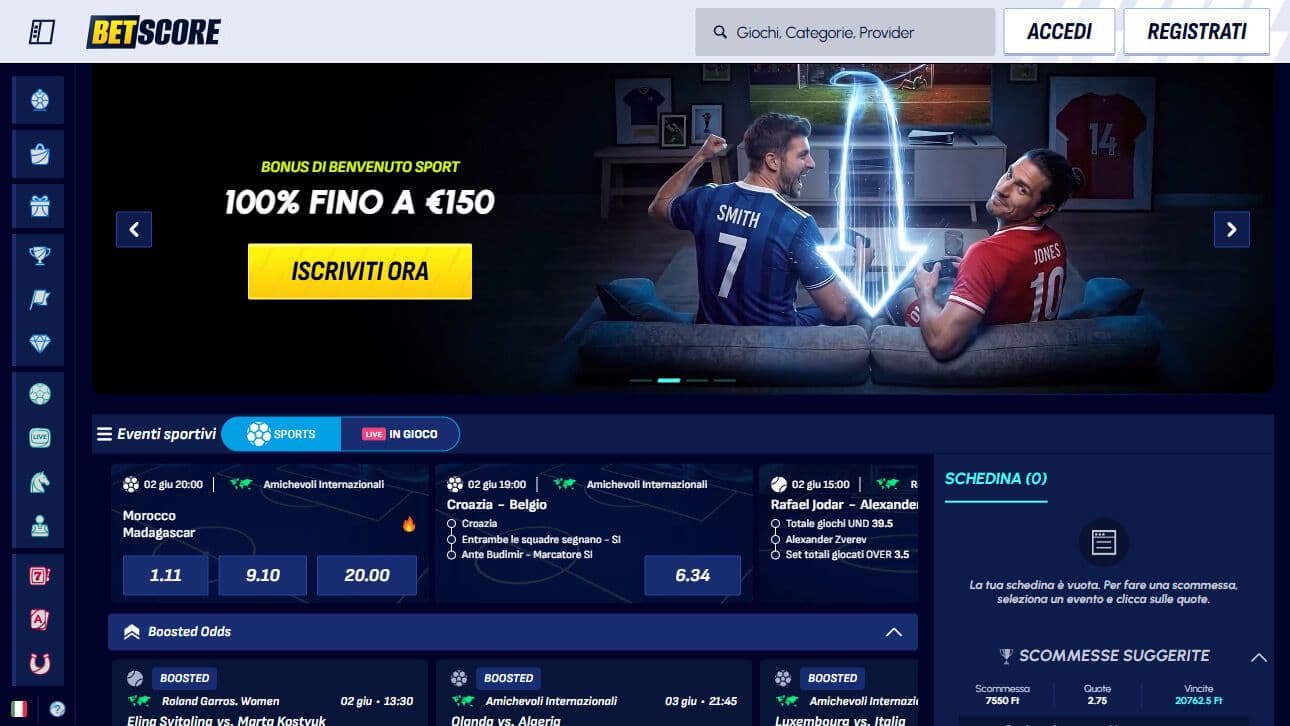 BetScore Homepage Desktop