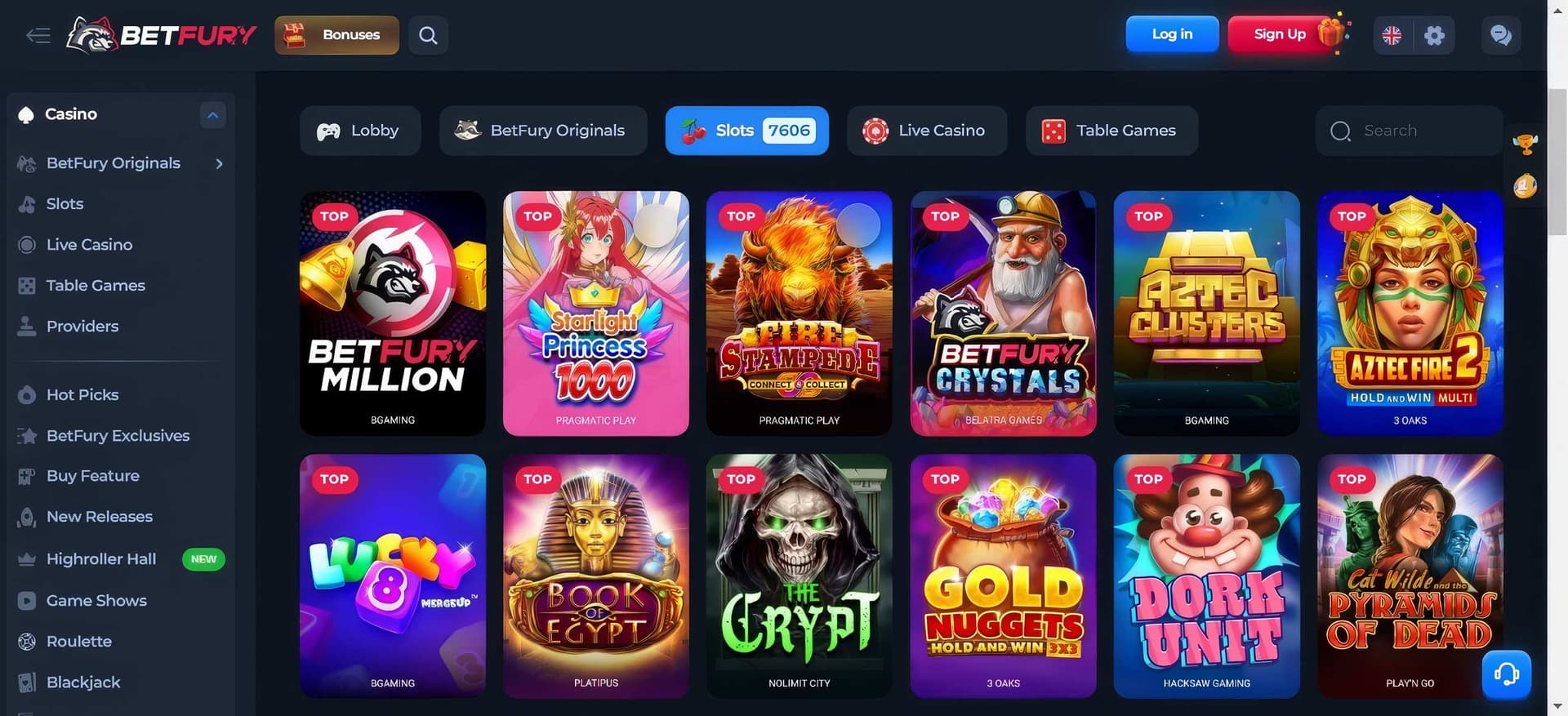 betfury slots desktop