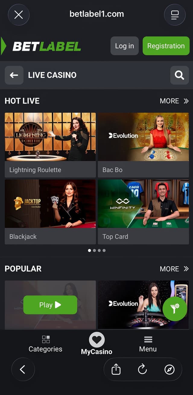 BetLabel Mobile Slots