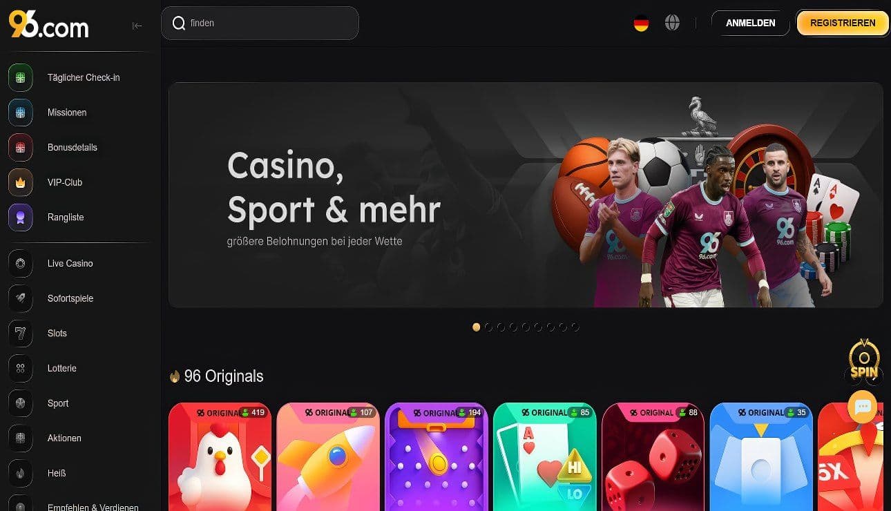 96.com home desktop
