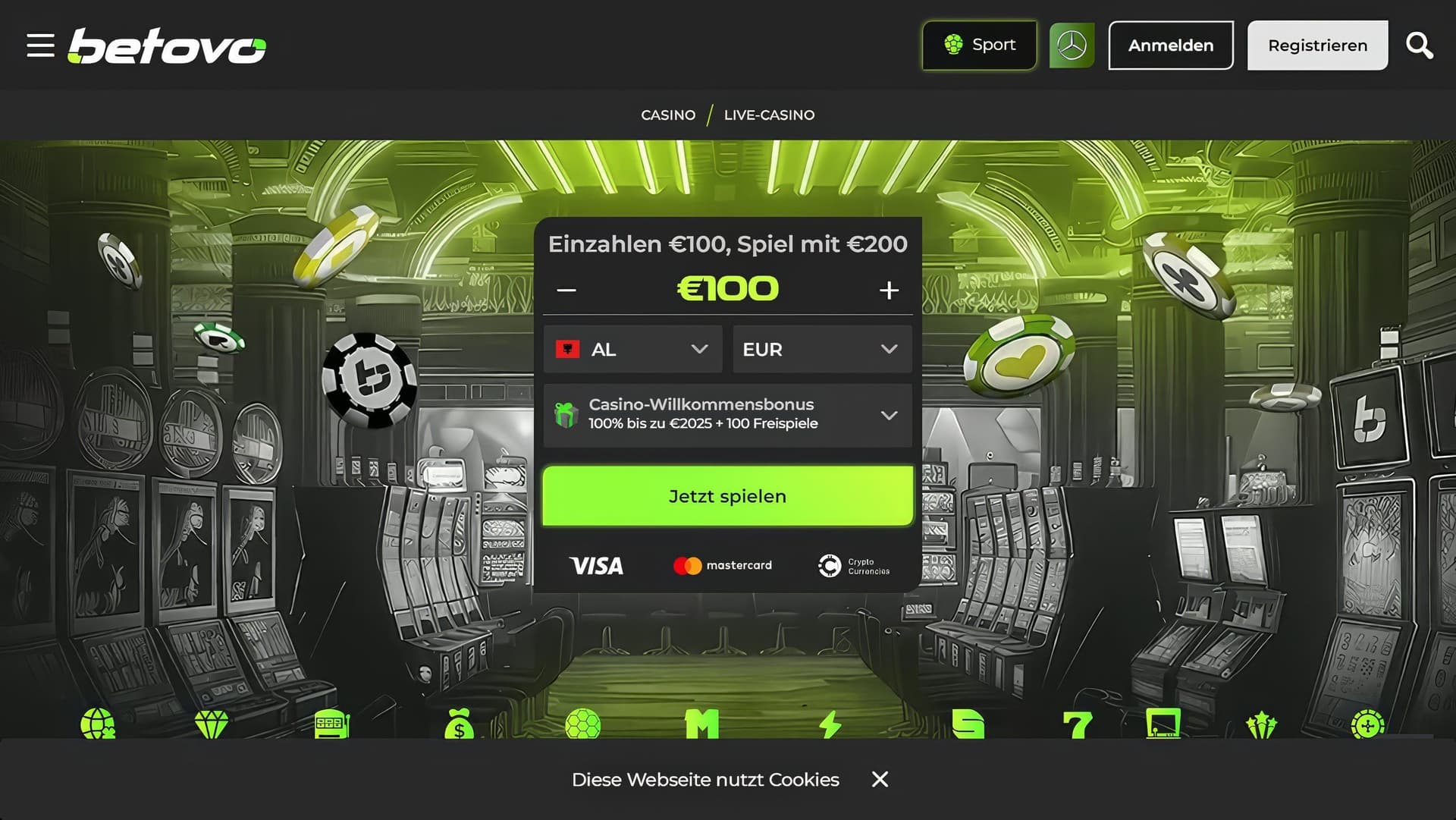 Betovo Casino Startseite Desktop