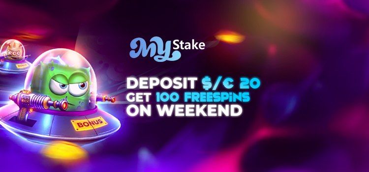 100 Freispiele am Wochenende bei MyStake Casino - ohne Umsatzbedingungen