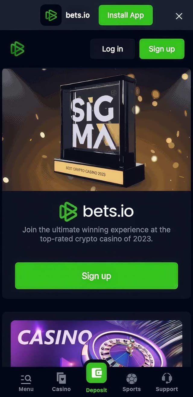 bets.io homepage mobile