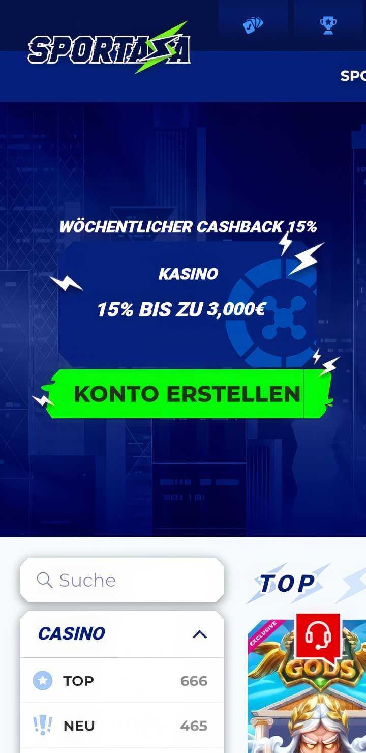 sportaza homepage mobile