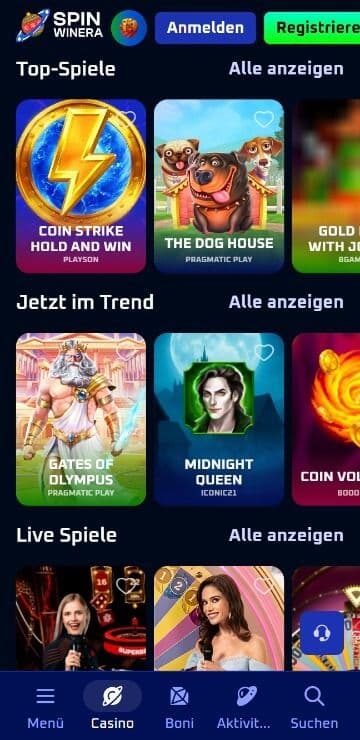 Spinwinera Casino Spiele Mobile