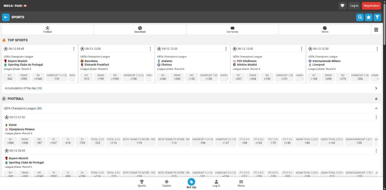 megapari homepage desktop