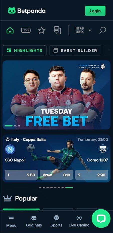 Betpanda Sportsbook Mobile