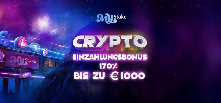 Einmaliger 170%-Kryptobonus bei MyStake