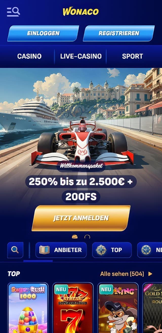 wonaco homepage mobile